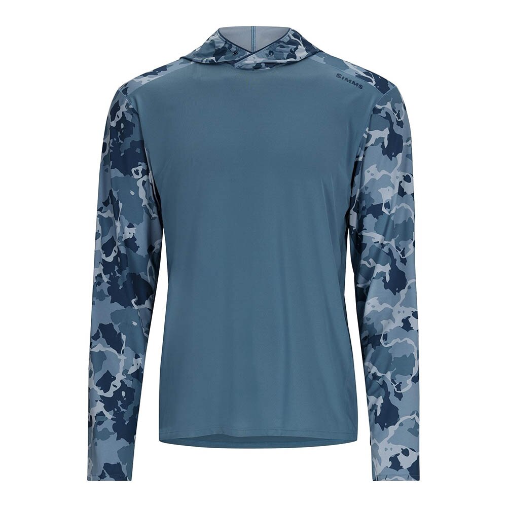 Simms BugStopper SolarFlex Hoody Men's in Neptune and Regiment Camo Neptune